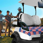 YOKYHOM American Flag Golf Cart Seat Covers for 2/4-Seater, Patriotic USA Seat Towel Blanket Keeps Seats Cool & Clean for Summer, Microfiber Fits EZGO, Club Car, Yamaha, 51"x31"