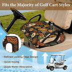 Orange Golf Cart Seat Covers, Flower Golf Cart Seat Towel Blanket Club Car for Golf Lover, Golf Cart Accessories, Keep Seat Comfortable and Cool for 2-Seat Golfs Carts,Gifts for Christmas Thanksgiving