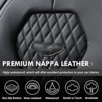 Coverado Seat Covers, Car Seat Covers Full Set, Black Car Seat Cover, Car Seat Covers Front Seats Back Seat Cover, Waterproof Car Seat Cushion, Leather Seat Covers Seat Protector Fit for Most Cars