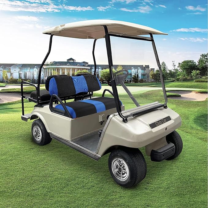 Golf Cart Front Seat Cover Kit, Fit for Club Car DS OEM Ordinary Seat Cushion, No Need to Use Gun Nails, Golf Cart Washable Seat Cover, Cool in Summer and Warm in Winter