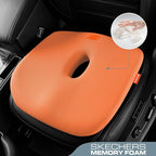 Skechers Seat Cushion Memory Foam,Donut Pillow Office Chair Cushion for Tailbone Pain Relief,Butt Pillow for Office Chair,Car seat Cushion,Long Sitting Office Workers,and Car Drivers,Orange