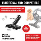Vacuum Cleaner Brush Attachment for Removing Pet Hair (2.0 Improved Version) Cats & Dogs Lint Remover for Furniture, Carpets, Car Detailing, Universal Fit with Adapter 1 1/4 and 1 3/8 inches