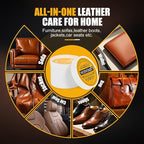 Leather & Furniture Repair Salve - Restorer, Conditioner & Polish for Couch, Car Seat, Bag, Boot | Prevents Cracking, Fading & Water Stains | UV Protectant for Leather, Wood, Vinyl - 8oz