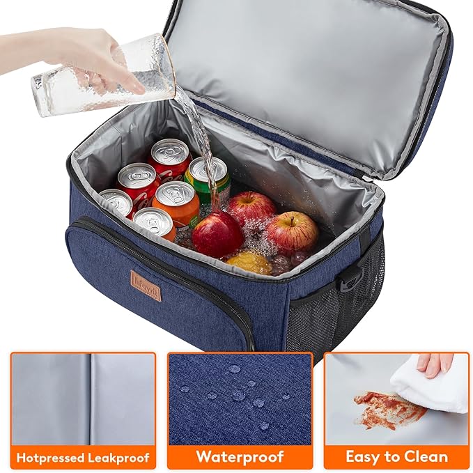 Lifewit Insulated Cooler Bag, 32/48 Can Large Leakproof Beach Cooler, Lightweight Portable Double Layer Soft-Sided Travel Ice Chest for Camping, Kayaking, Road Trips, Grocery Shopping