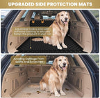 Waterproof SUV Dog Cargo Liner Mat - Heavy Duty Pet Seat Cover for SUV Sedan Van, Non-Slip Back Trunk Protector with Bumper Guard, Large Universal Fit (Black)