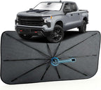 Car Windshield Sun Shade for Chevrolet Silverado 1500 2019-2026 –[Reflective Coated Fabric] Sunshade Umbrella for Front Window, Car Shades Sun Visor Keep Car Cool and Protects Interior, 1:1 Exact Fit