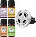 Wild Essentials Celtic Cross Essential Oil Car Vent Diffuser Kit with Lavender, Lemongrass, Peppermint, Orange Oils, Stainless Steel Pendant, 8 Refill Pads, Customizable Color Changing Air Freshener
