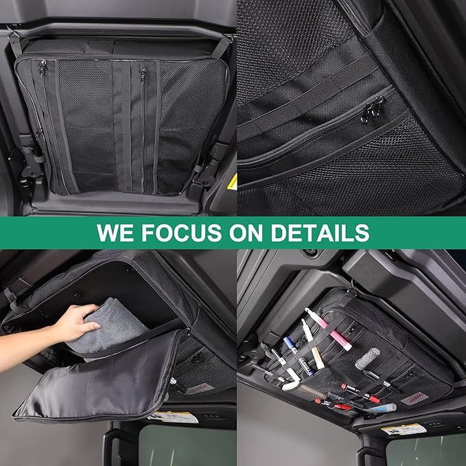 Car Sunroof Organizer Bag Compatible with 2024 2025 Hummer EV Hardtop Roof Panel Storage Bag Waterproof Foldable Multi-Function Car Rooftop Carrier Sunroof Storage Bags (Front Left Side)
