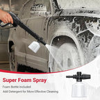 Electric Pressure Washer Power Washer with Foam Cannon & 4 Quick Connect Nozzles, Portable High Pressure Cleaning Machine for Cars Driveways Patios Outdoor Cleaning