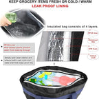 BeeGreen Cooler Bag Soft Insulated Tote for Beach Travel Grocery Shopping Lunch Portable Large Ice Coolers with Handle Hard Freezer Bags with Zippered Top Foldable Leakproof Delivery Totes Black