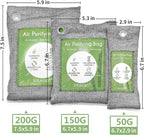 8 Pack Bamboo Charcoal Air Purifying Bag, Activated Charcoal Bags Odor Absorber, Moisture Absorber, Natural Car Air Freshener, Shoe Deodorizer, Odor Eliminators For Home, Pet, Closet, Car