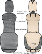 Breathable Car Seat Cover,Luxury Front Seat Cover,Durable and Non Slip,Polyester Silk Material, Universal Car Seat Cushion,Suitable for All Seasons,Airbag Compatible (Gray-2PCS)