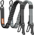 2Pcs Dog Seat Belt, Dog Car Seat Belt Bungee, Car Harness for Pet with Buckle & Hook Latch, Safety Leash Vehicle, Adjustable Reflective Pet Vehicle Tether, 360° Swivel Lock Clasp, Gray & Black