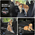 Pawaboo 2Pack Dog Seatbelt for Car, 3-in-1 Dog Car Seat Belt, Shockproof Dogs Tether with Buckle & Hook Latch, Adjustable Reflective Dogs Cars Harness Leash with 360° Lockable Buckle, Indigo/Black