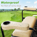 10L0L Golf Cart Rear Seat Kit Arm Rest Set with Cup Holder for Yamaha EZGO Club Car Golf Cart UV-Proof Coating Long Lasting, No Drilling Kits Include
