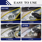 Demissle 21 Pcs Headlight Restoration Kit Includes 10 Remover Wipes 10 Coating Wipes 1 Glove Headlights Cleaner Kit for Restores Clarity Removes Yellowing Oxidation Cars Trucks Motorcycles