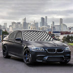 CHILL·TEK Funny Car Windshield Sun Shade Umbrella, Checkered Car Sun Shade Umbrella, Block UV Rays Heat Foldable Windshield Umbrella Sun Visor Protector - Keep Vehicle Cool for Cars SUV