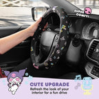 Kuromi Steering Wheel Cover, Official Sanrio Car Steering Wheel Cover with Easy Clip-on Car Air Freshener – Cute and Long-Lasting Kuromi Air Freshener for Car, Odor Eliminator, Fun Scents