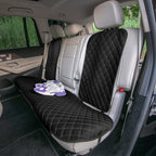 FH Group Car Seat Cushion Rear Set Black Faux Leather Automotive Seat Cushions - Universal Fit, Rear Car Seat Cushions With Non-slip Silicone Backing for SUV, Sedan, Van, Black - Rear Set