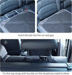 Car Seat Protector Leather Waterproof Child Safety Seat Protector Cover with Thick Pad and 2 Large Pockets Durable Kick Mat for All Auto Seat (Brown)