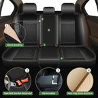 Bling Diamond Embroidered Seat Covers for Nissan Maxima 2011-2023, Full Set 5 Seats, Sparkle Rhinestone Breathable Perforated Faux Leather Car Seat Covers for Women (Black)