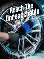 TAKAVU Master Wheel & Tire Brush, Easy Reach Wheel and Rim Detailing Brush Long Soft Bristle, Car Tire Brush, Wheel Scrub Brush, Multipurpose use for Wheels Rims Exhaust Tips Motorcycles (Blue)