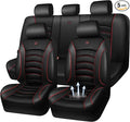 CAR PASS Comfortable 3D Foam Mesh Leather Car Seat Covers Full Sets, Air Cool Mesh Breathable Seat Covers for Car, Universal 5 Seats Fit for SUV Truck Sedan Automotive, Airbag Compatible,Black Red