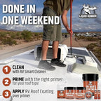 Liquid Rubber RV Roof Coating 30 Ft Leak Repair Kit – Solar Reflective, Waterproof & Weatherproof Protection – Complete System with Sealer, EPDM Primer, Cleaner, Seam Tape & Lap Sealant