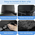 Dog Car Seat Covers, Waterproof Front Seat Cover for Dogs, Scratch-Proof, Nonslip Pet Passenger Seat Cover Protector, Universal Fit for Cars Trucks SUVs, Standard Size, Dark Coffee
