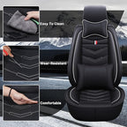 Full Set Seat Cover for Toyota Highlander 2001-2025, Waterproof Durable Premium Leather Car Seat Protector, Comfortable Anti-Slip Stylish Sport Seat Cover(5 Seats Luxury,Black White)