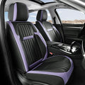 Coverado Car Seat Covers Front Seats, Seat Covers for Cars, Car Seat Protector, 2-Pack Car Seat Cushion Nappa Leather, Waterproof Seat Covers Carseat Cover Universal Fit for Most Cars(Purple&Black)