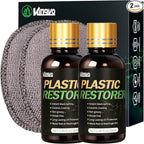 Kingvo Plastic Restorer for Cars, Black Plastic Trim Restorer Cars Ceramic Plastic Coating Trim Restore Plastic Repair for Trim,with Foam Applicator,30ML(2-Pack)