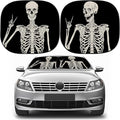 Moukeren 2 PCS Windshield Sun Shade for Car Foldable Window Covers for Car Accessories Reflect UV Sun Heat Protector for Universal Cars SUV Truck RV (Skeleton, 31.75 x 28.75 Inch)