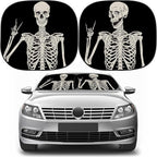 Moukeren 2 PCS Windshield Sun Shade for Car Foldable Window Covers for Car Accessories Reflect UV Sun Heat Protector for Universal Cars SUV Truck RV (Skeleton, 31.75 x 28.75 Inch)