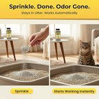 Natural Cat Litter Deodorizer Granules – 2 lb. Ammonia Odor Eliminator for Multi-Cat Homes – Neutralizes Urine Odor at the Source – Safe for Cats, Dogs, and Rabbits