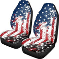 Car Seat Covers Set Front Seats Only 2 Pack Universal Fit Most Truck SUV Vans Auto Accessories Interior Cushion Protector（Creative American Flag Print 2）
