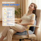 Seat Cushion, Office Chair Seat Cushions with L-Shaped Ergonomic Design, Memory Foam Seat Cushion with Coccyx Hollow, Lumbar Support Pillow & Tailbone Pain Relief for Long Sitting (Grey)