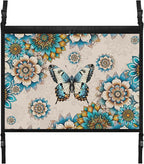 NDISTIN Butterfly Car Ceiling Cargo Net Pocket Adjustable Cargo Net for Inside Car Roof Vintage Boho Floral Car Roof Storage Bag Car Ceiling Storage Accessories for Long Road Trip Travel