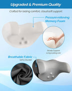 Car Neck Pillow: 2 Pack Ergonomic Memory Foam Headrest Pillow for Driving, Adjustable Neck Support Cushion for Pain Relief, Head Rest Pillows for Car Seat, Truck - Gray & Black