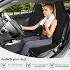Car Seat Covers, 2PCS Premium Auto Seat Towel Fit Cars SUV Trucks, Ideal Gift for Active People Who Work Sweat Swim Run Beach, Black