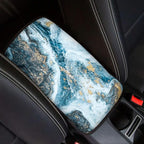 Dreaweet Blue Marble Print Armrest Cover for Car Truck,Soft Comfortable Car Center Armrest Cover Universal Center Console Cover Replacement