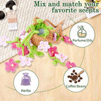 Crochet Car Air Freshener, 8 ml Empty Refillable Oil Diffuser Bottle with Hanging Crochet Red Daisies Plant & Hanging Tools, Car Rearview Mirror Diffuser for Wall Art & Home & Office Decoration