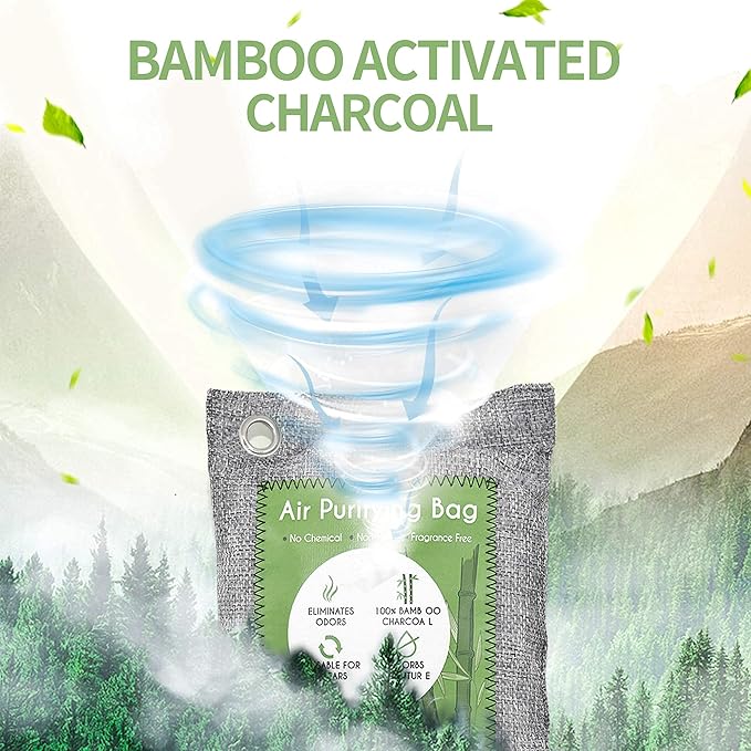 20 Pack Bamboo Charcoal Air Purifying Bag, Activated Charcoal Bags Odor Absorber, Moisture Absorber, Natural Car Air Freshener, Shoe Deodorizer, Odor Eliminators For Home, Pet, Closet, Car