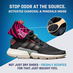 SmellWell - 3-Pack Scented Shoe Deodorizer Inserts - Odor Eliminators - Activated Bamboo Charcoal + Minerals - Natural Fresheners for shoes, bags, gloves - 6 x 1.8oz Original Size Black Zebra