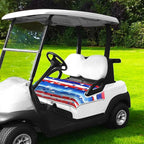 YOKYHOM American Flag Golf Cart Seat Covers for 2/4-Seater, Patriotic USA Seat Towel Blanket Keeps Seats Cool & Clean for Summer, Microfiber Fits EZGO, Club Car, Yamaha, 51"x31"