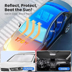 Magnelex Car Windshield Sunshade | Advanced Light-Blocking Protection | Foldable Sun Shade with Mirror Cut-Out Keeps Your Vehicle Cool | Fit for Cars, Trucks, and SUVs | Small (59 x 29 in)