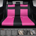 CAR Pass Leather 3D Foam Back Support Car Seat Covers Full Set Air Mesh Automotive Seat Covers, All Season Car Seat Cover Fit Automotive,SUV,Sedan,Van, Airbag Compatible Elegance (Black and Pink)
