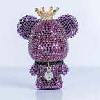 Cute Car Accessories, Bling Crystal Bear Car Air Freshener With Vent Clip,Rhinestone Aesthetic Car Decor Interior Decoration (PURPLE)