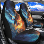 ELEQIN Flame Eagle Car Seat Covers Two Front Only for Car, Automotive Interior Covers, Quick Setup Universal Fit Seat Covers for Car, Truck, SUV