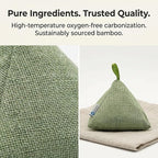 4 pack Naturally Activated Bamboo Charcoal Air Purifying Bags | Natural Home Deodorizer Bag | Charcoal Bag Odor Absorber For Pets | Odor Eliminator & Moisture Absorber Air Freshener Bag (100g Pyramid)